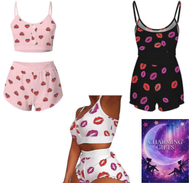 Ladies crop top and short pyjamas