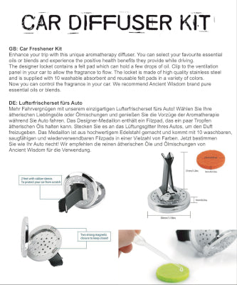 Car Diffuser Kit - Pewter Yoga Chakra - 30mm